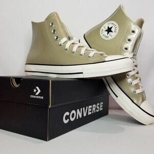 Converse Women's CTAS Metallic Hi Top Sneakers Size 9 Light Gold #A11979C NWT